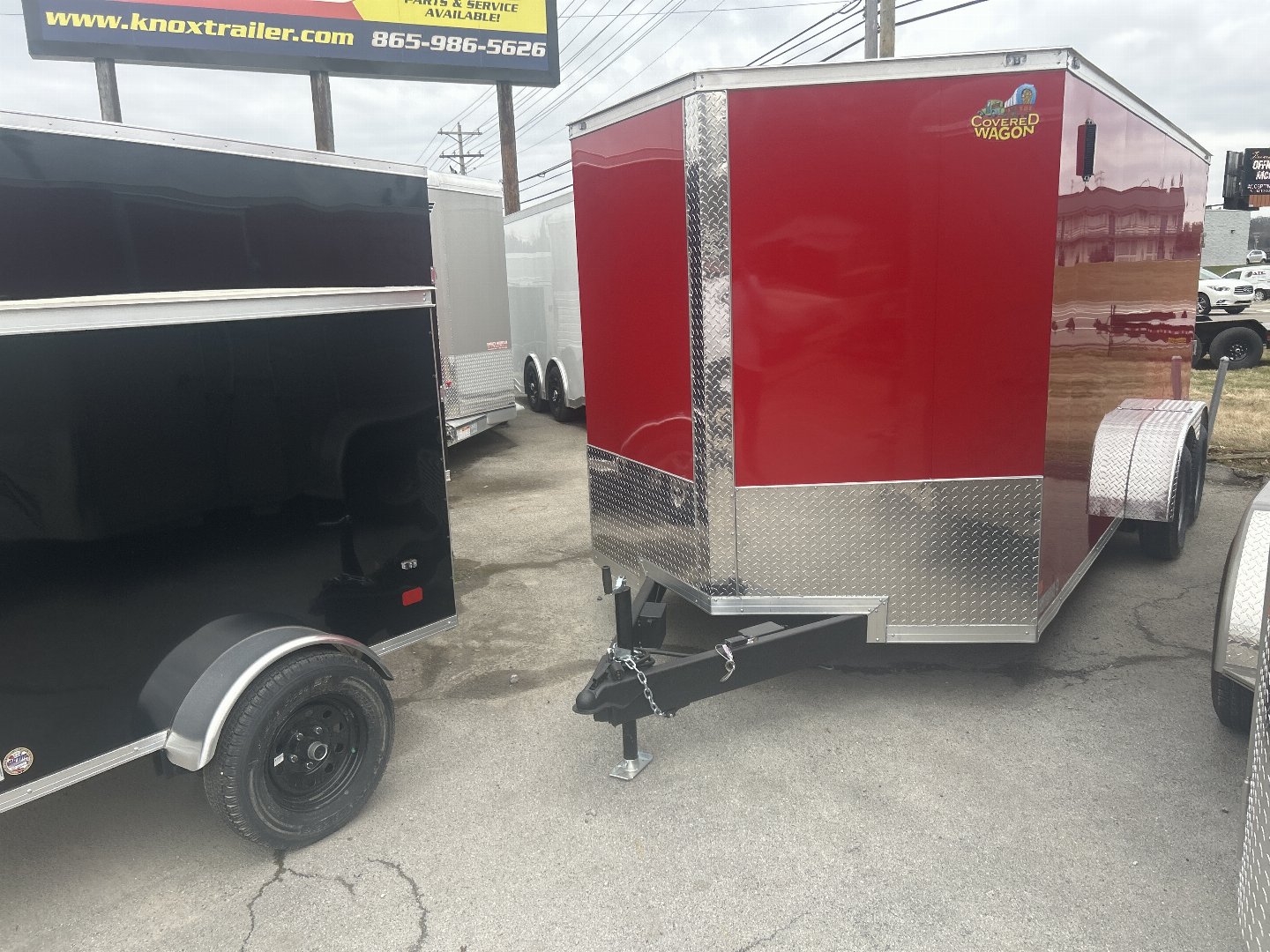 New 2024 Covered Wagon Trailers 7X16 RED 030 Cargo / Enclosed Trailer