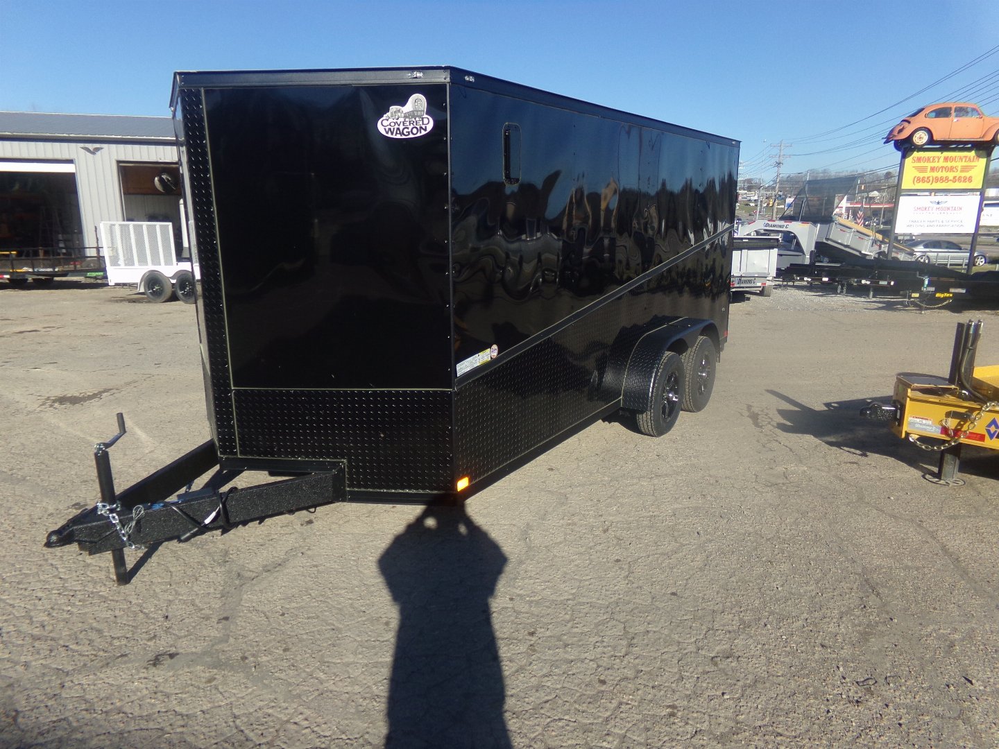 New 2024 Covered Wagon Trailers 7X16 BLACK Cargo / Enclosed Trailer