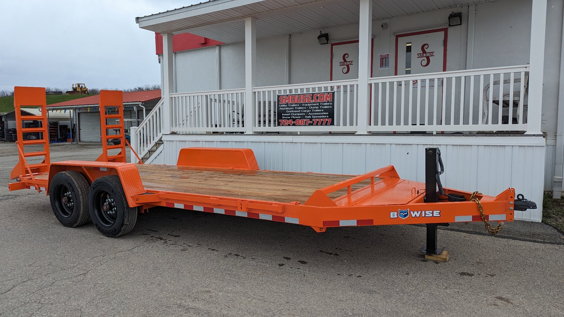 New 2024 BWise 18' HD Lo Pro Equipment Hauler w/ 5' Ladder Ramps