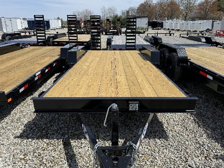 New 2024 AMO UC182 Equipment Trailer 82X18 TA (GVW:9990) STANDUP RAMPS BLACK