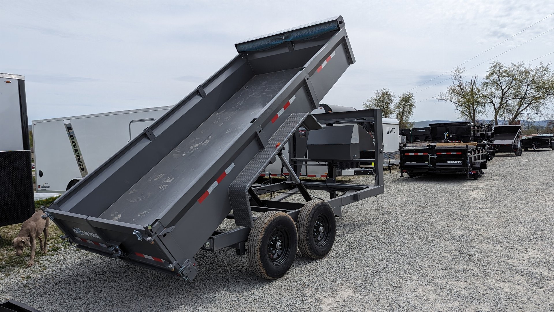 New 2024 BWise 6'9" x 14' HD Lo Pro GOOSENECK Equipment Dump & Tarp Kit