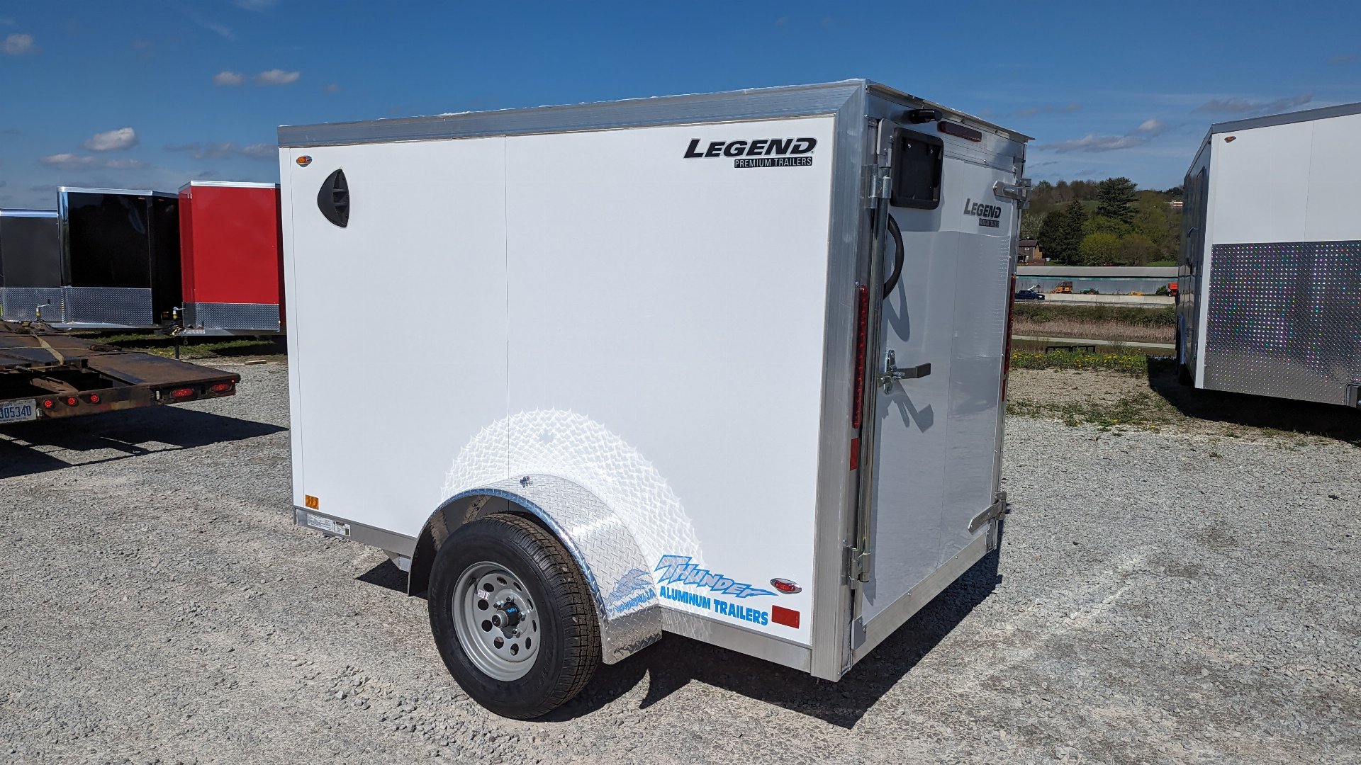 New 2025 LEGEND 5x8 + 1' VNose Thunder Cargo Trailer w/ Single Barn