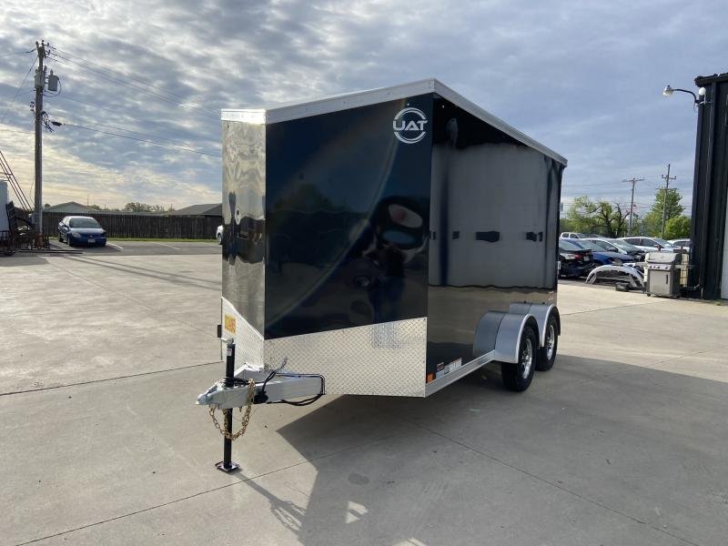 New United Aluminum 7X14 VNose Cargo Trailer 7K (Rear Ramp Door