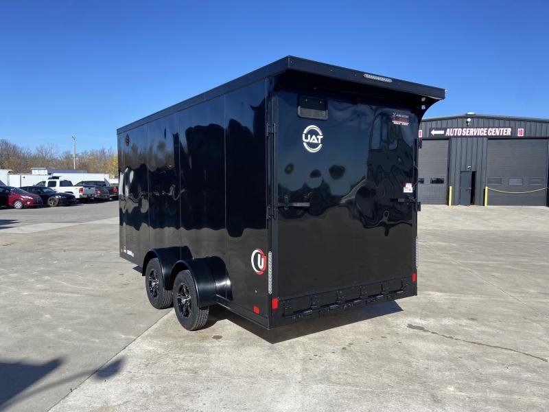 New United UATV 7x16 Aluminum VNose Cargo Trailer 7k w/Rear Ramp Door