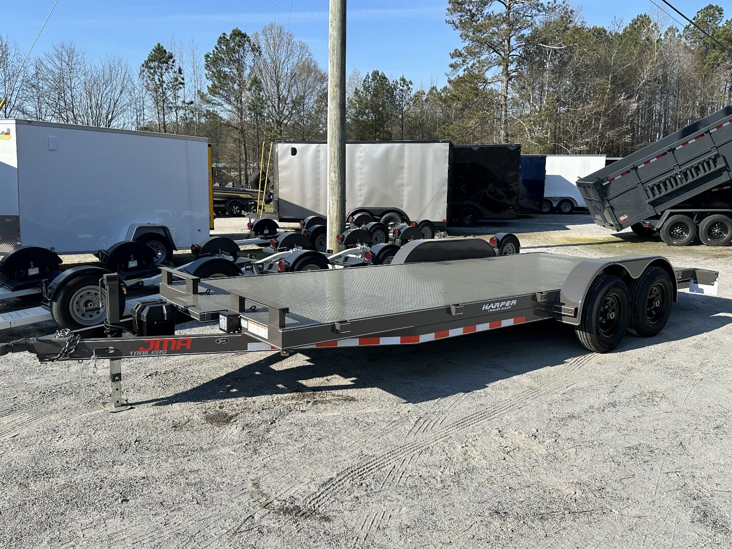 New 2024 82X20 DELUXE 10K STEEL FLOOR CAR HAULER DELUXE SERIES MODEL WITH 2 BRAKES, WINCH PLATE