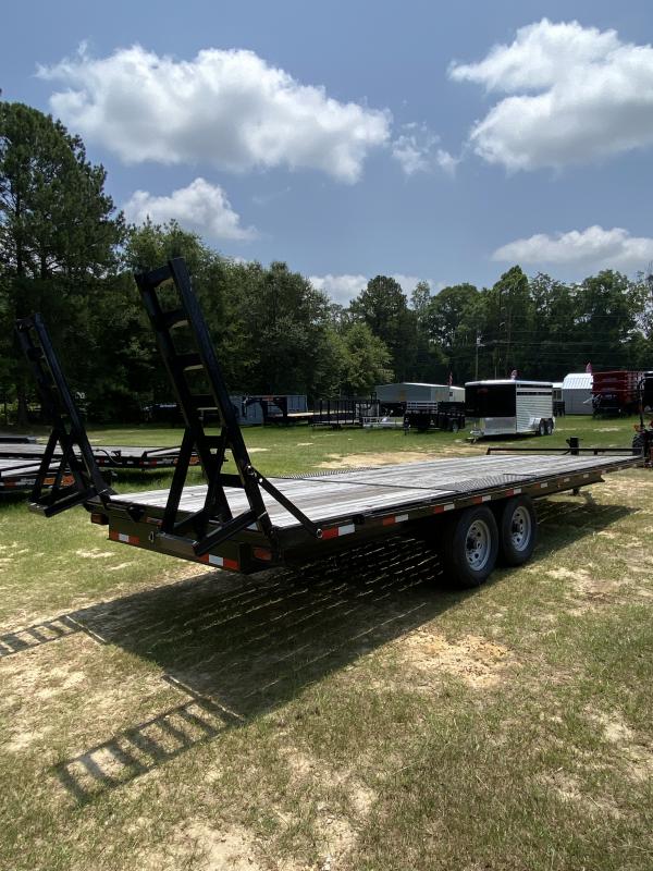 New 2022 Down2Earth 102X24TA DECKOVER WOOD Equipment Trailer