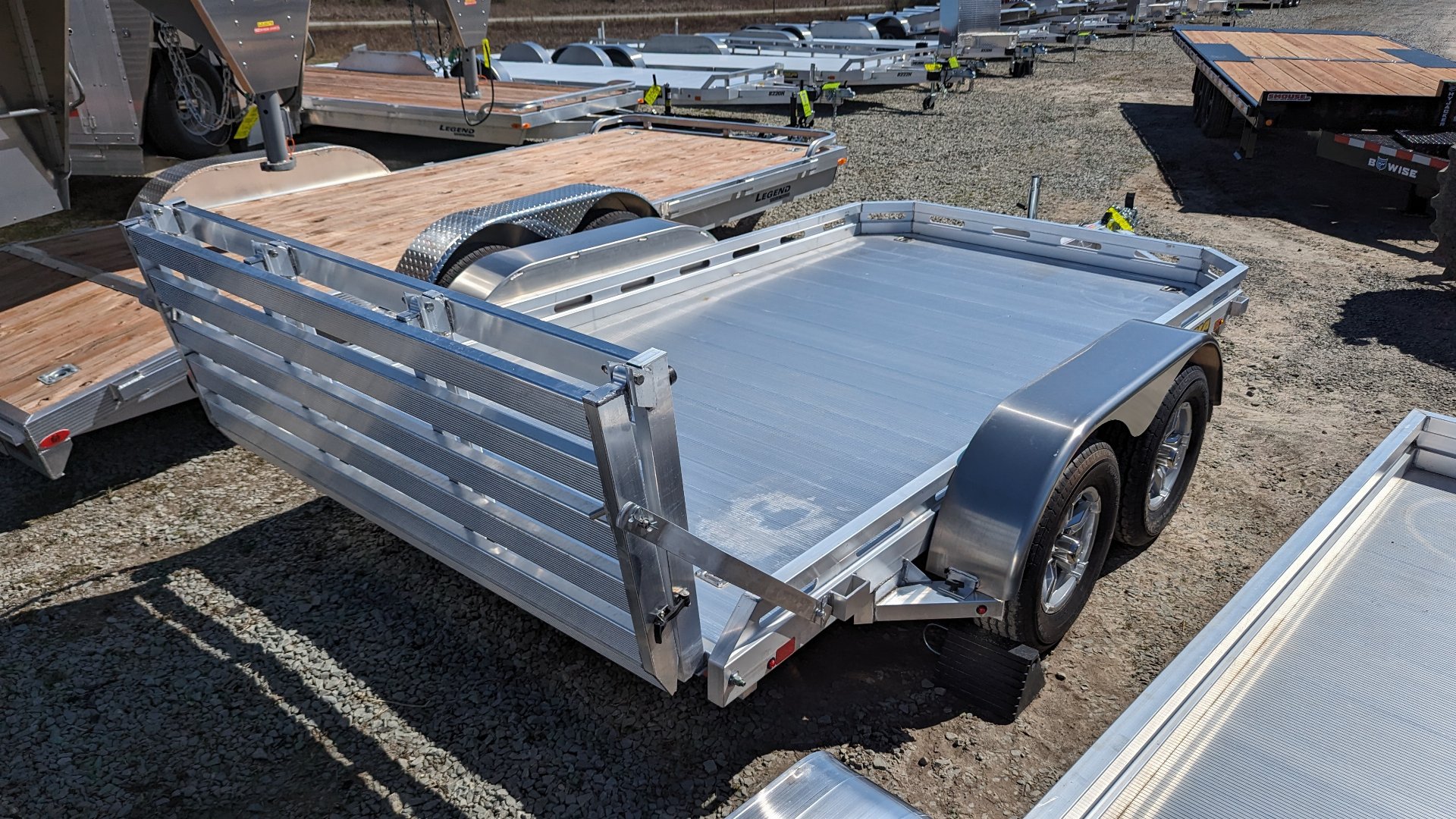 New 2025 Aluma 6'6 x 12' Tandem Utility Trailer w/ BiFold Gate Mount