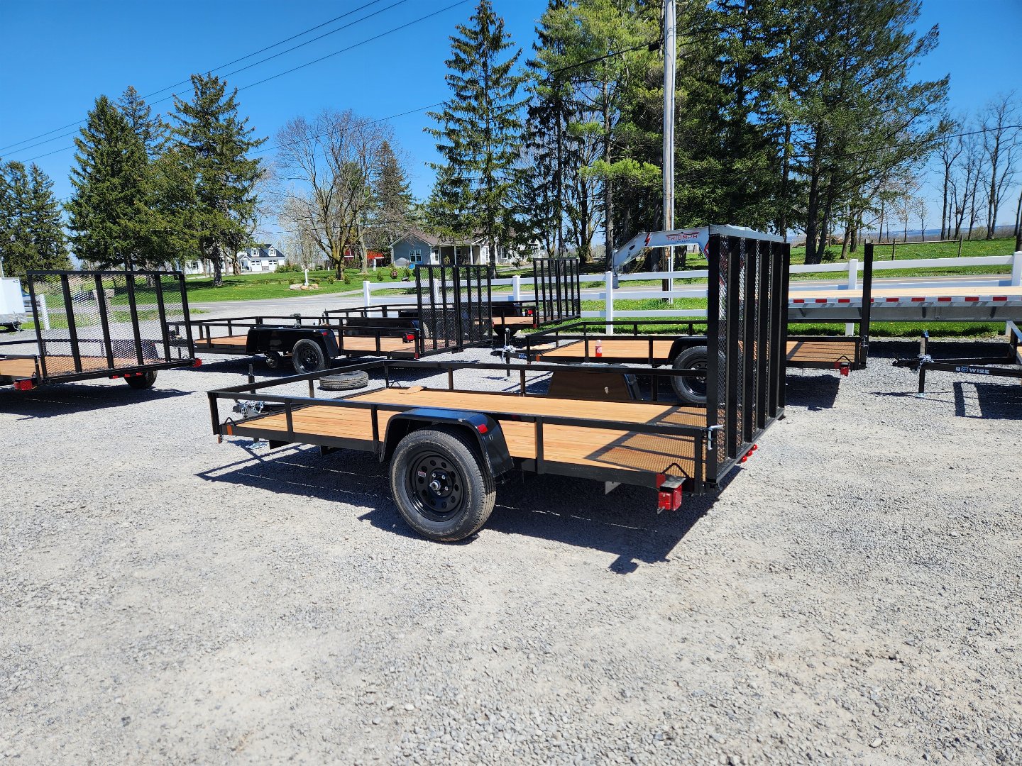 New 2024 BWISE UTE3 76x10 3K Single Axle Utility Trailer Penn Yan New
