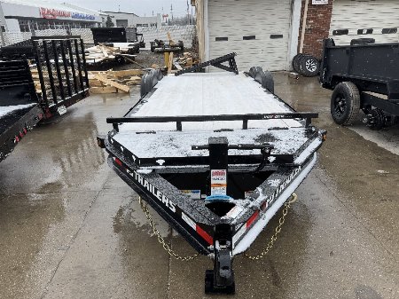 New 2025 PJ Trailers EV202 Equipment Trailer 83X20 TA DOVETAIL W/ FOLD UP RAMPS(GVW: 15400)BLACK