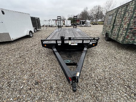 New 2025 PJ Trailers F8202 Deckover Trailer 102X20 TA DOVETAIL (GVW:14000) BLACK W/ FOLD UP RAMPS