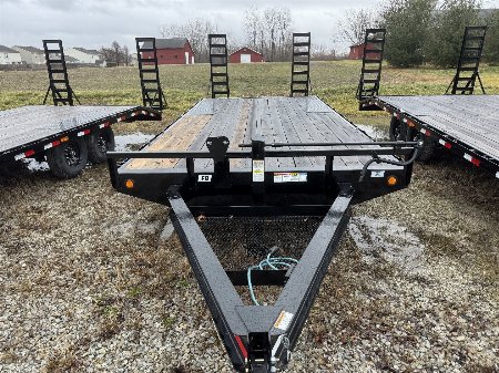 New 2025 PJ Trailers F8202 Deckover Trailer 102X20 TA DOVETAIL (GVW:14000) BLACK W/ FOLD UP RAMPS