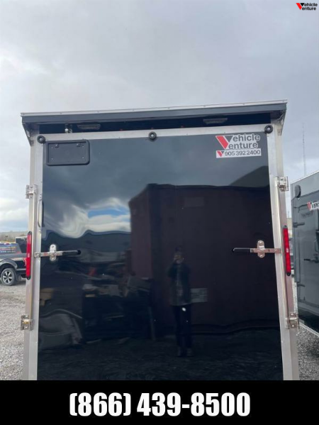 New 2024 7x21 (7x16 + 5' V-Nose) Aluminum Drive in Drive out Enclosed Trailer
