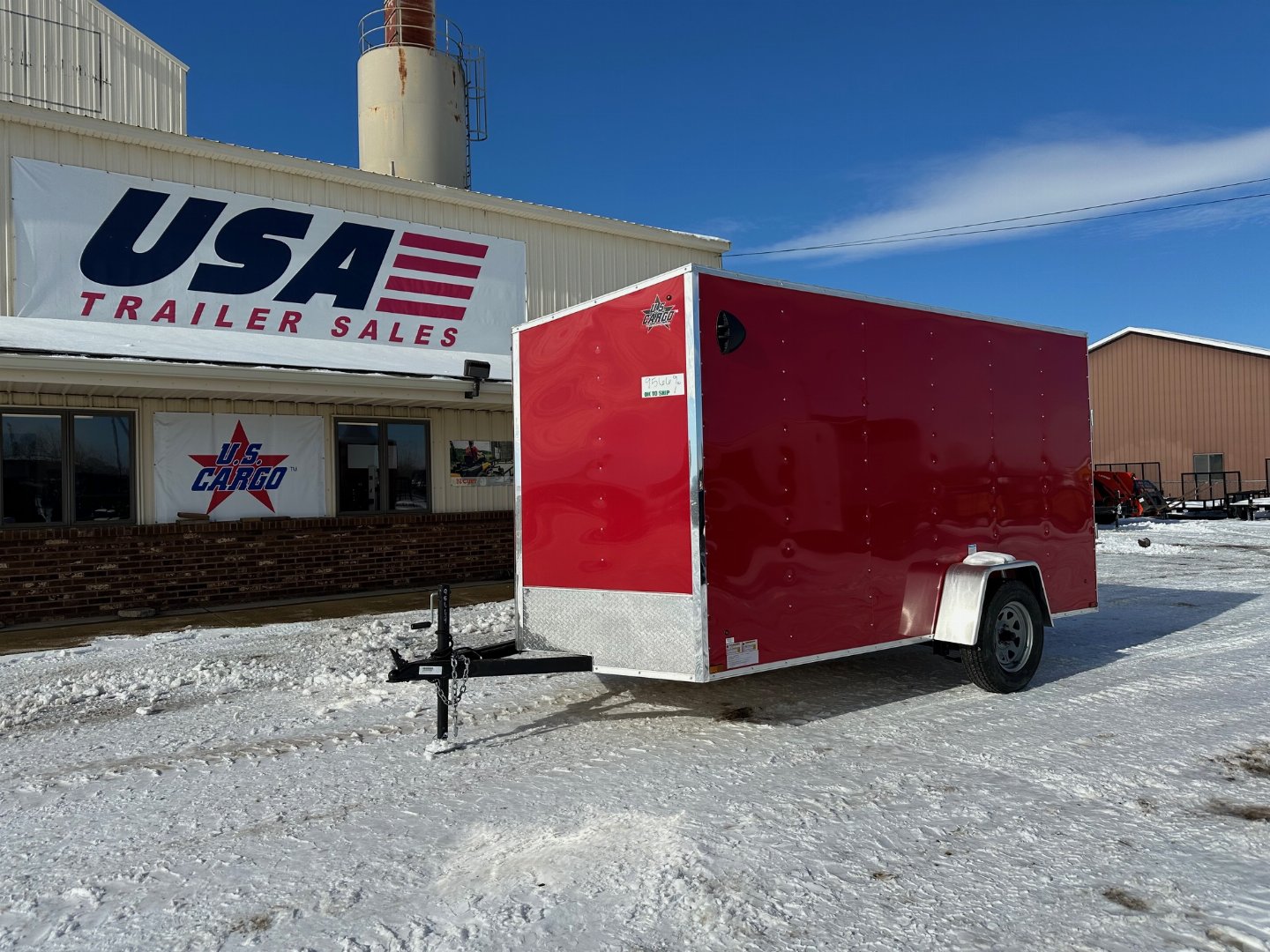 New 2025 US CARGO Scout 6x12 V-Nose Ramp Door Cargo / Enclosed Trailer