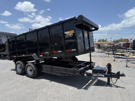 New 2025 TEXAS BRAGG TRAILERS 7x16 4ft Walls Dump Trailer