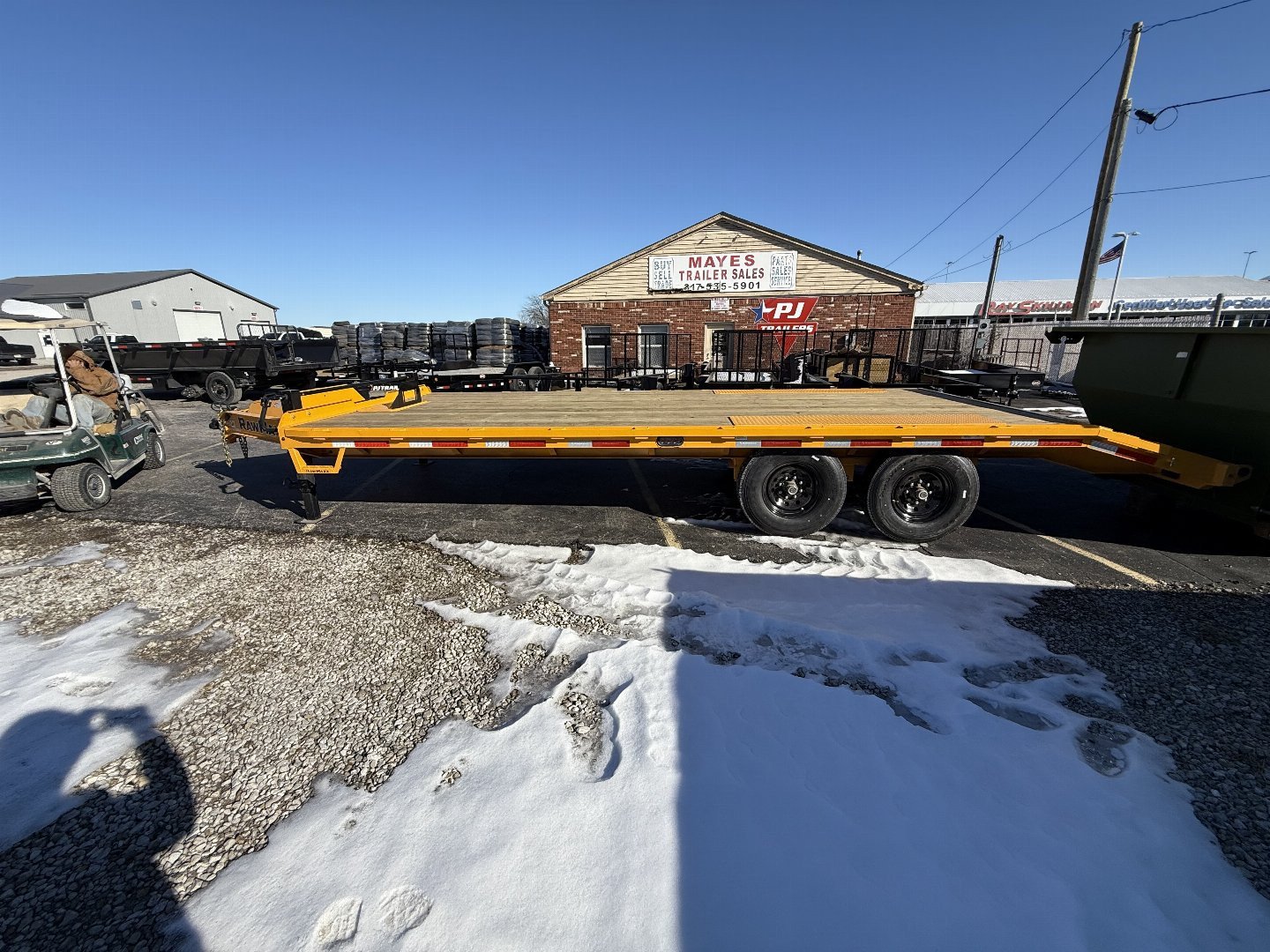 New 2024 RawMaxx DOX22BP14K Deckover Trailer 102X22 TA (GVW:14000) MINION YELLOW