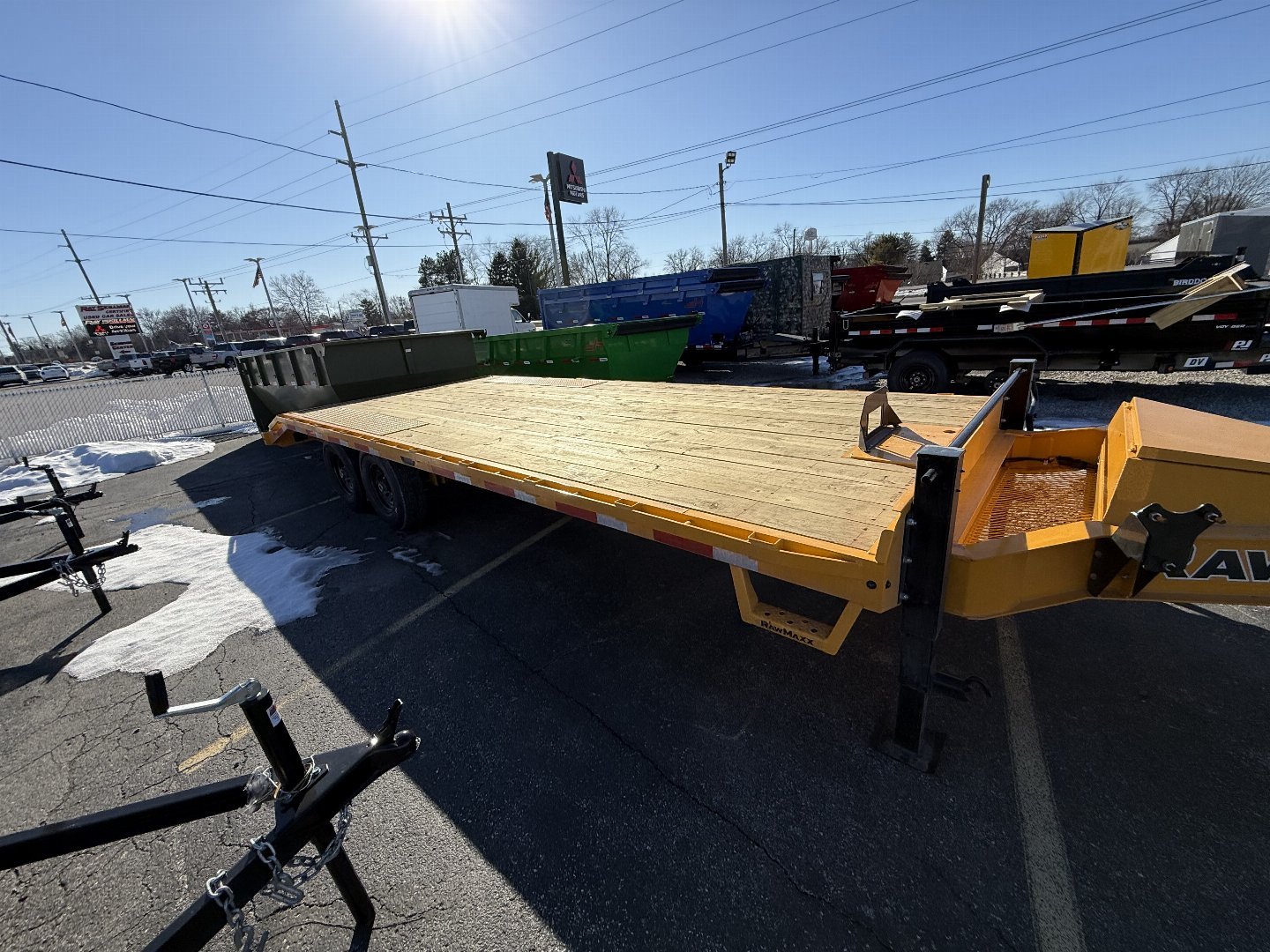 New 2024 RawMaxx DOX22BP14K Deckover Trailer 102X22 TA (GVW:14000) MINION YELLOW
