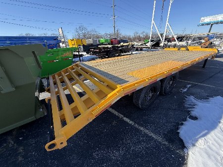 New 2024 RawMaxx DOX22BP14K Deckover Trailer 102X22 TA (GVW:14000) MINION YELLOW