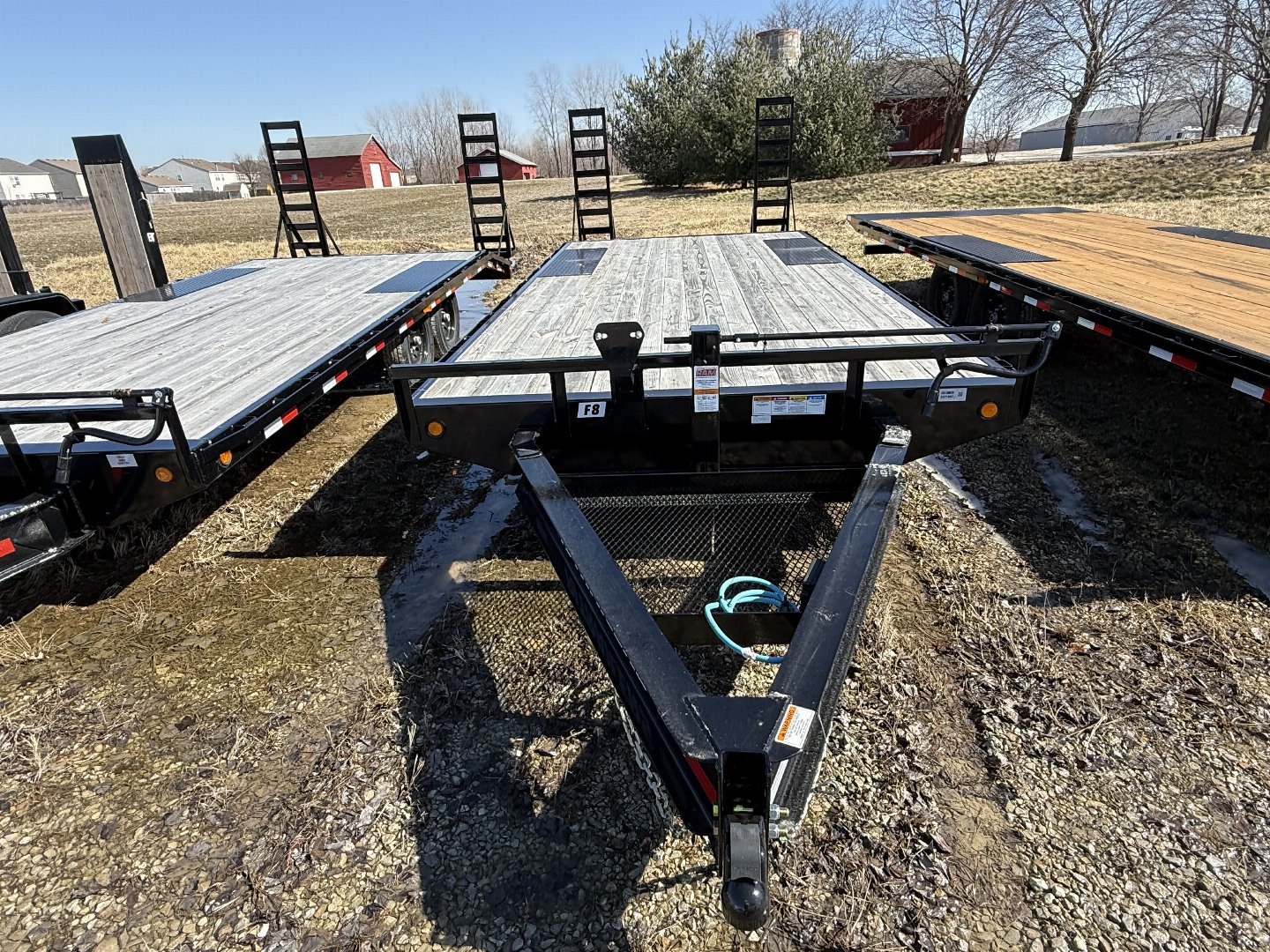 New 2025 PJ Trailers F8202 Deckover Trailer 102X20 TA DOVETAIL W/ STAND UP RAMPS(GVW:14000) BLACK