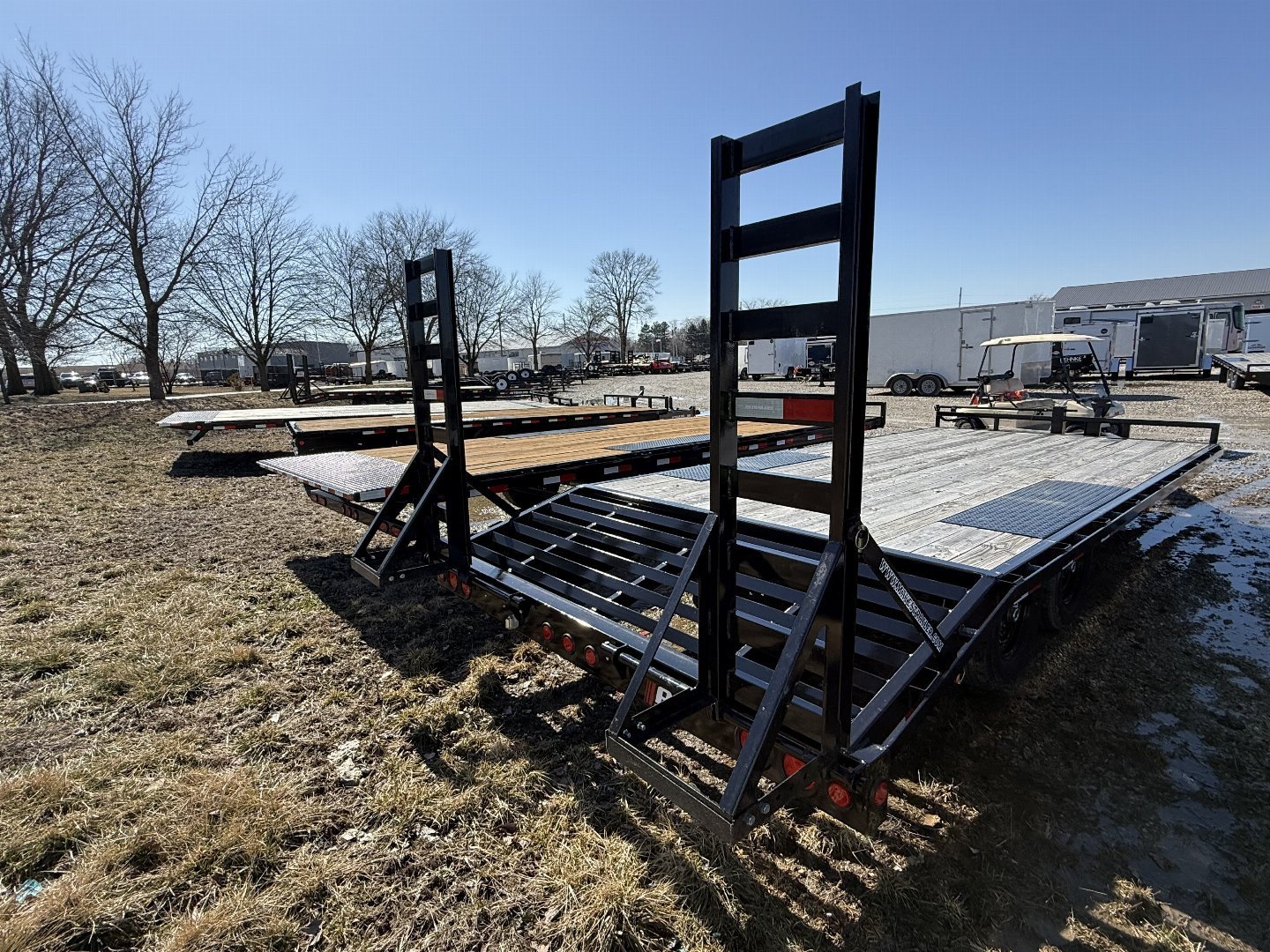 New 2025 PJ Trailers F8202 Deckover Trailer 102X20 TA DOVETAIL W/ STAND UP RAMPS(GVW:14000) BLACK
