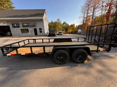 New 2025 Down2Earth 76X16 7,000 LB Powder Coated Utility Trailer for Sale
