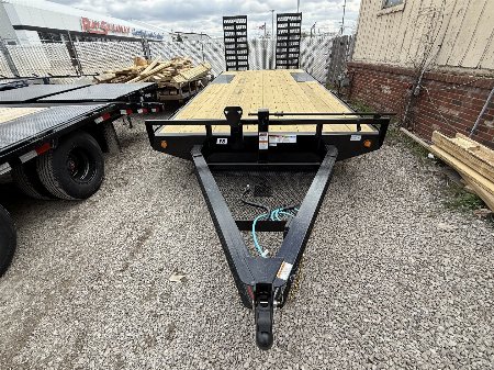 New 2025 PJ Trailers Deckover Trailer 102X22 TA DOVETAIL (GVW:14000) BLACK 31x66 RAMPS