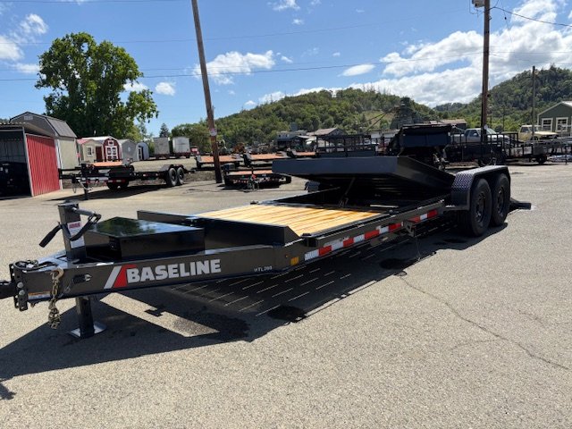 New 2025 HTL208 BASELINE Diamond C Trailers 82" X 22' SPLIT-TILT Equipment Trailer GRAY