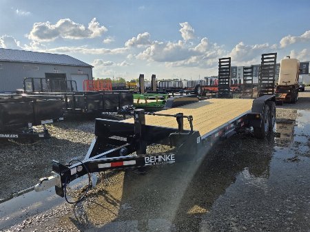 New 2025 Behnke CBCT2020E-S10K Equipment Trailer 83X20 TA SKIDLOADER BEAVERTAIL W/FLIP-UP RAMPS (GVW:20000) BLACK