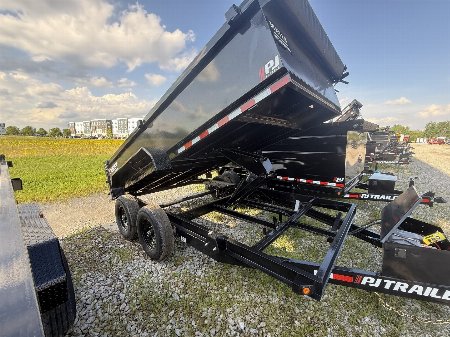 New 2026 PJ Trailers D7142 Dump Trailer 83X14 TA 24" SIDES (GVW:14000) BLACK