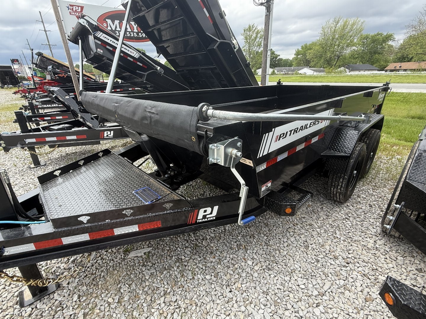 New 2026 PJ Trailers DT142 Dump Trailer 83X14 VOYAGER TA TELESCOPIC (GVW:14000) BLACK