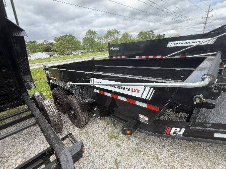 New 2026 PJ Trailers DT142 Dump Trailer 83X14 VOYAGER TA TELESCOPIC (GVW:14000) BLACK