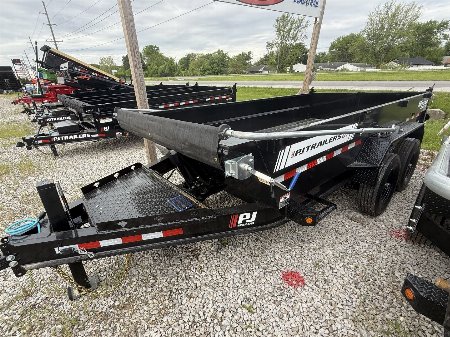 New 2026 PJ Trailers DT142 Dump Trailer 83X14 VOYAGER TA TELESCOPIC (GVW:14000) BLACK