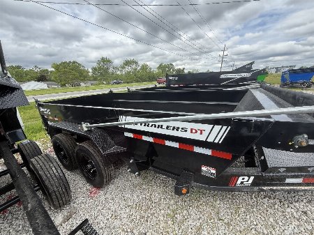 New 2026 PJ Trailers DT142 Dump Trailer 83X14 VOYAGER TA TELESCOPIC (GVW:14000) BLACK