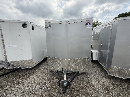 New 2025 Haul About Trailers PAN714TA2 Cargo / Enclosed Trailer 7X14 TA RAMP DOOR(GVW:7000) PEWTER