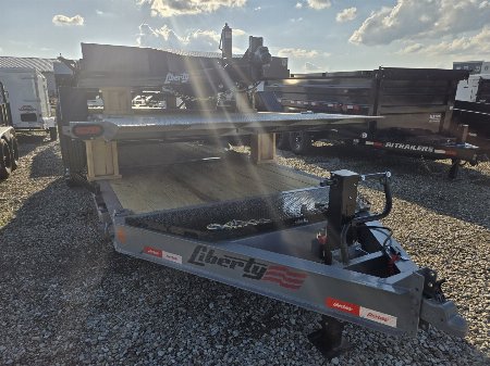 New 2025 LIBERTY LT16K83X22SPB8WF Tilt Trailer83X22 TA PARTIAL (GVW:17500) BATTLESHIP GRAY