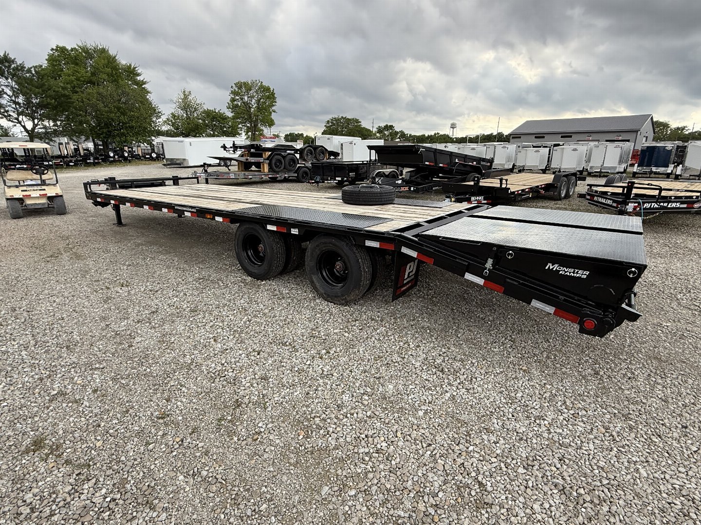New 2026 PJ Trailers PL282 Equipment Trailer 102X28 TA DUALS PINTLE (GVW:25000) BLACK