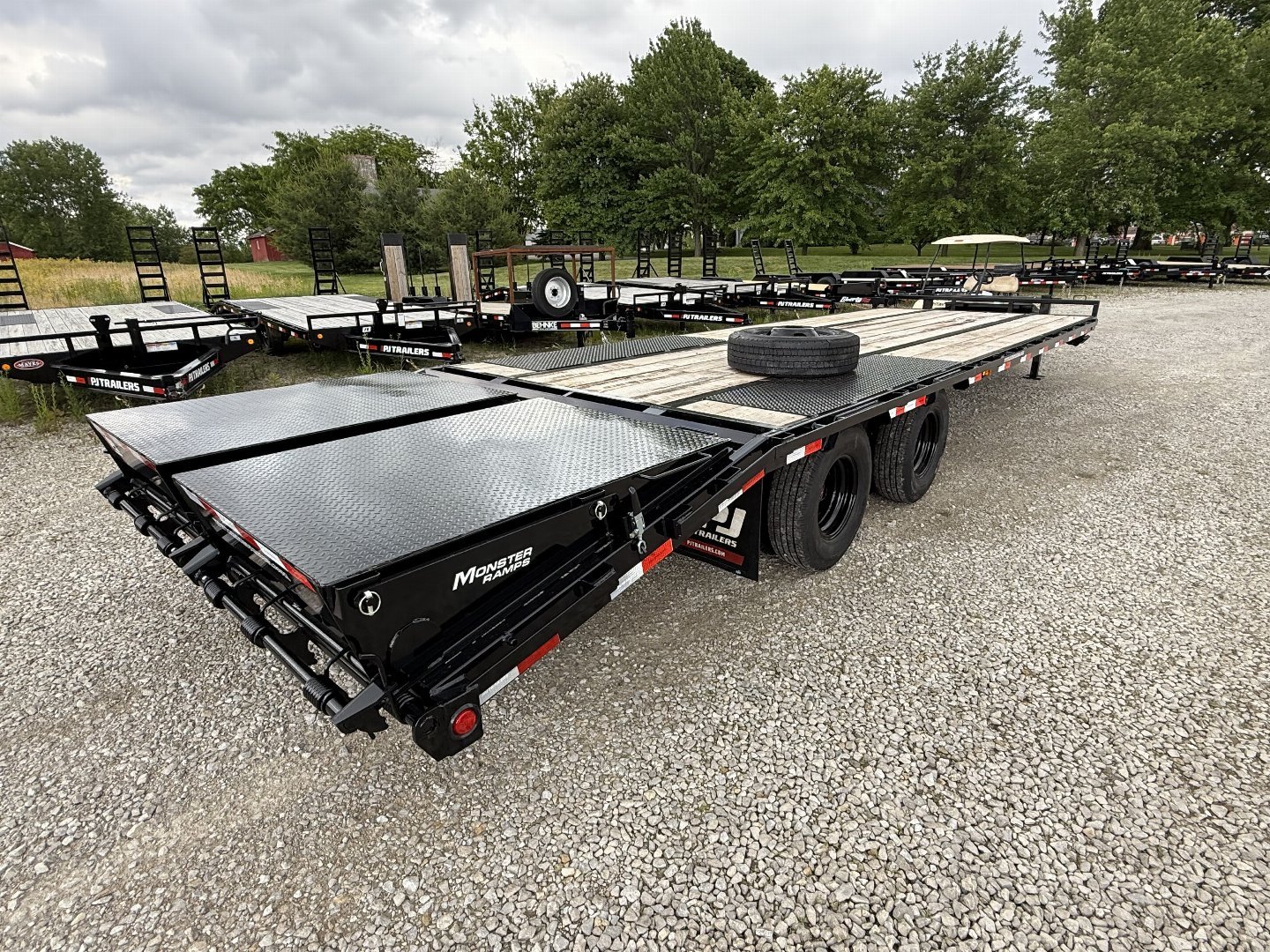 New 2026 PJ Trailers PL282 Equipment Trailer 102X28 TA DUALS PINTLE (GVW:25000) BLACK