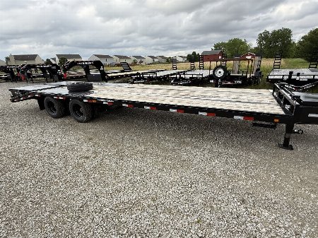 New 2026 PJ Trailers PL282 Equipment Trailer 102X28 TA DUALS PINTLE (GVW:25000) BLACK