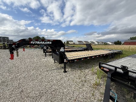 New 2026 PJ Trailers LS322 Equipment Trailer 102X32 TA SINGLES GOOSENECK DOVETAIL (GVW:15680) BLACK