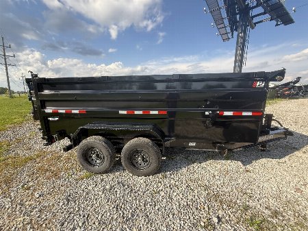 New 2025 PJ Trailers DM142 Dump Trailer 83X14 TA HIGH SIDES (GVW:14000) BLACK