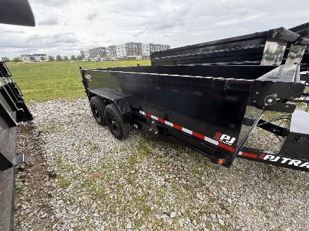 New 2026 PJ Trailers D7142 Dump Trailer 83X14 TA 24" SIDES (GVW:9900) BLACK
