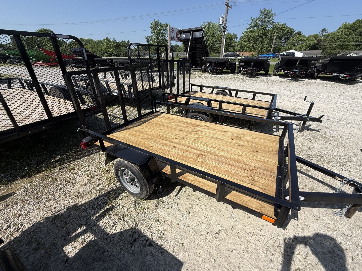 New 2025 AMO US081 Utility Trailer 5X8 SA LOWSIDE 12" TIRES (GVW:2990) BLACK