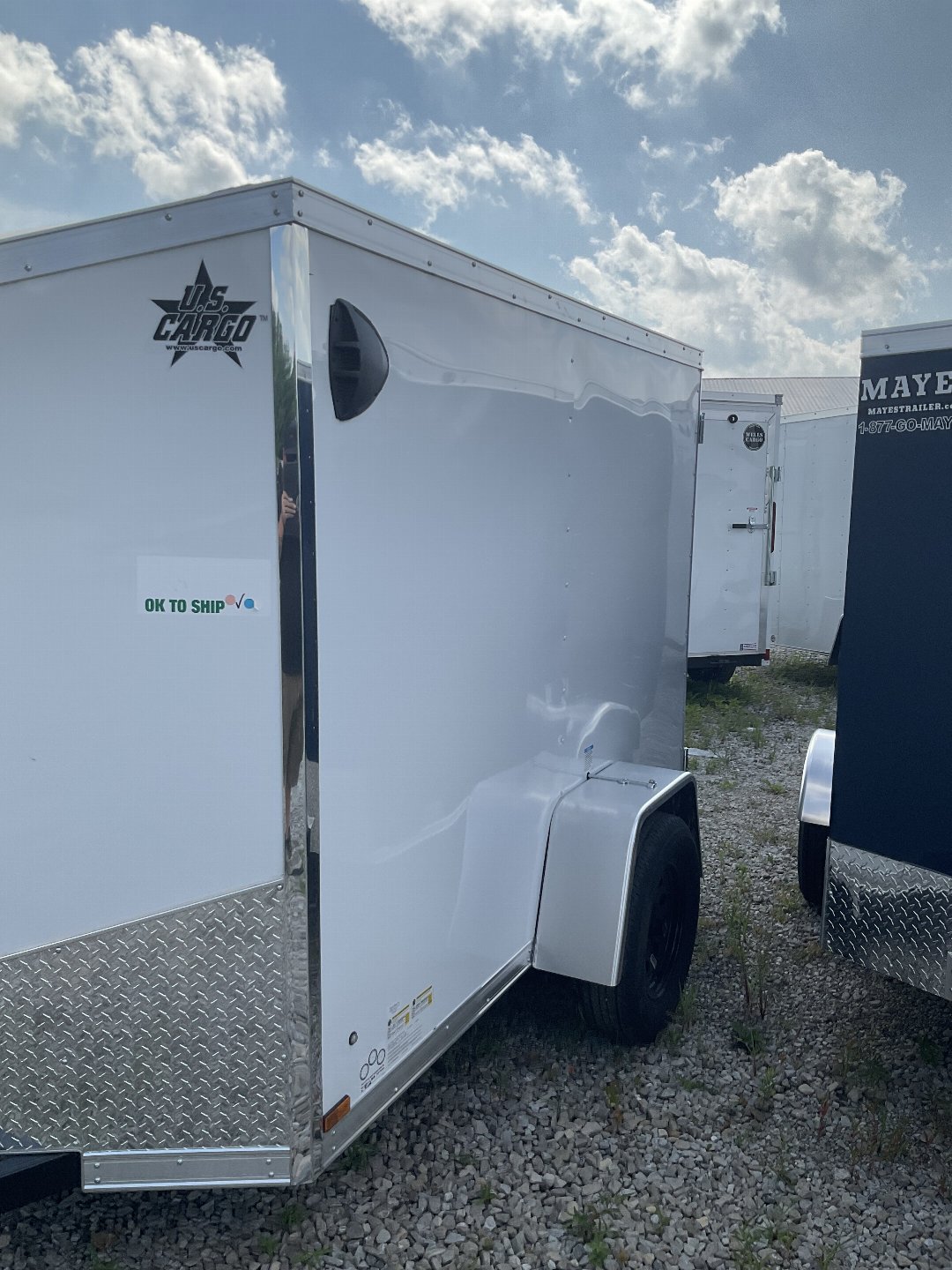 New 2025 US Cargo ULAFT58SA Cargo / Enclosed Trailer 5X8 SA DOOR (GVW:2990) WHITE