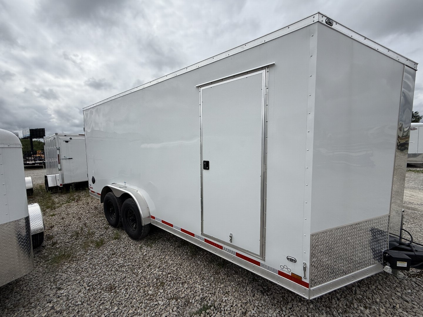 New 2025 Cargo Mate EHW718TA2 Enclosed Cargo Trailer 7x18 TA RAMP DOOR (GVW:14000) WHITE