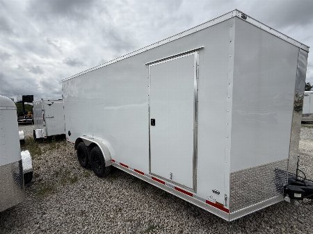New 2025 Cargo Mate EHW718TA2 Enclosed Cargo Trailer 7x18 TA RAMP DOOR (GVW:14000) WHITE