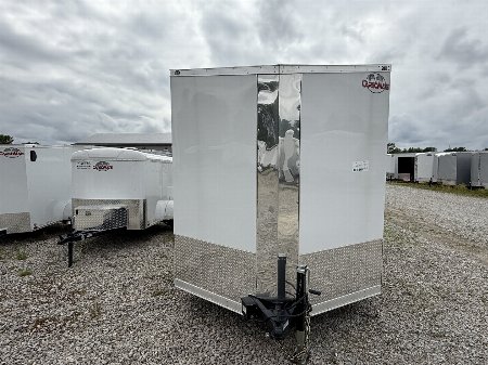 New 2025 Cargo Mate EHW718TA2 Enclosed Cargo Trailer 7x18 TA RAMP DOOR (GVW:14000) WHITE