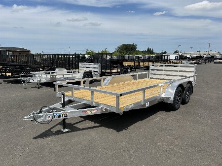 New 2025 H&H Trailers 7'X16' (7K GVWR) Open Aluminum Rail Side Tandem Axle Utility Trailer