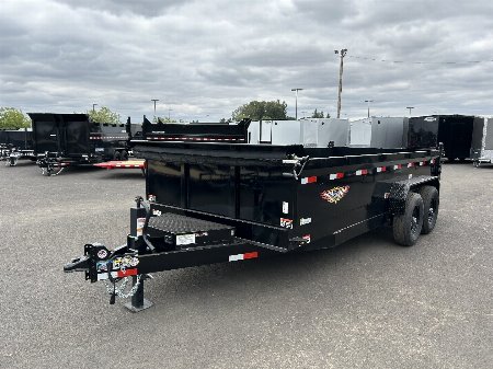 New 2025 H&H 7'X16' (14K GVWR) Open Steel Scissor Dump