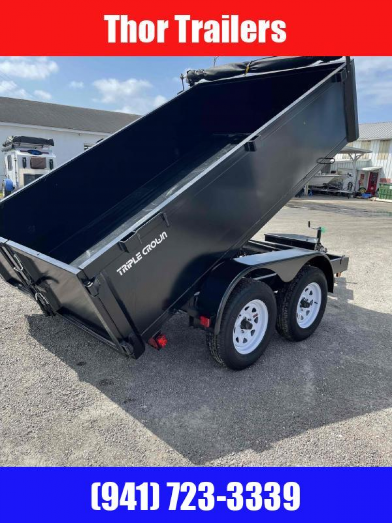 New 2025 Triple Crown Trailers 6X10 7K DUMP 2' SIDES LOWRIDER Dump Trailer