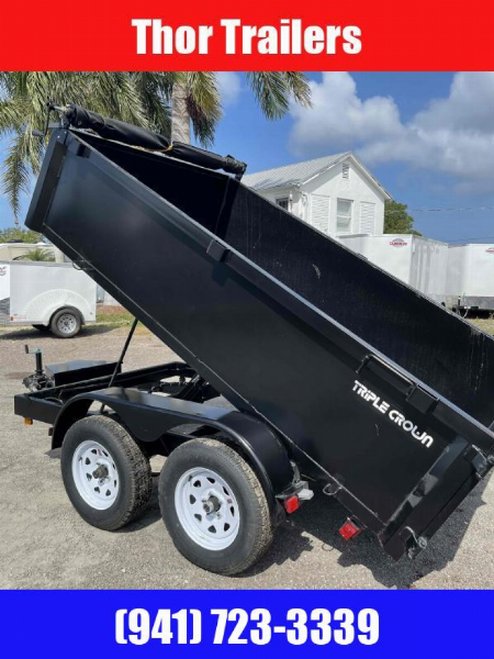 New 2025 Triple Crown Trailers 6X10 7K DUMP 2' SIDES LOWRIDER Dump Trailer