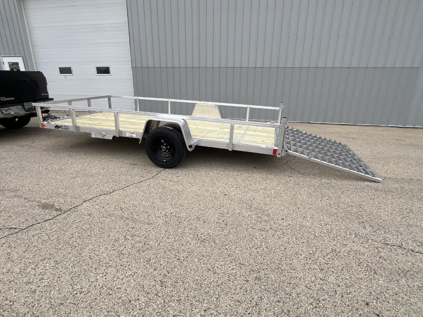 New 2025 Black Rhino EXS7x14 Aluminum Trailer w/ Wood Deck